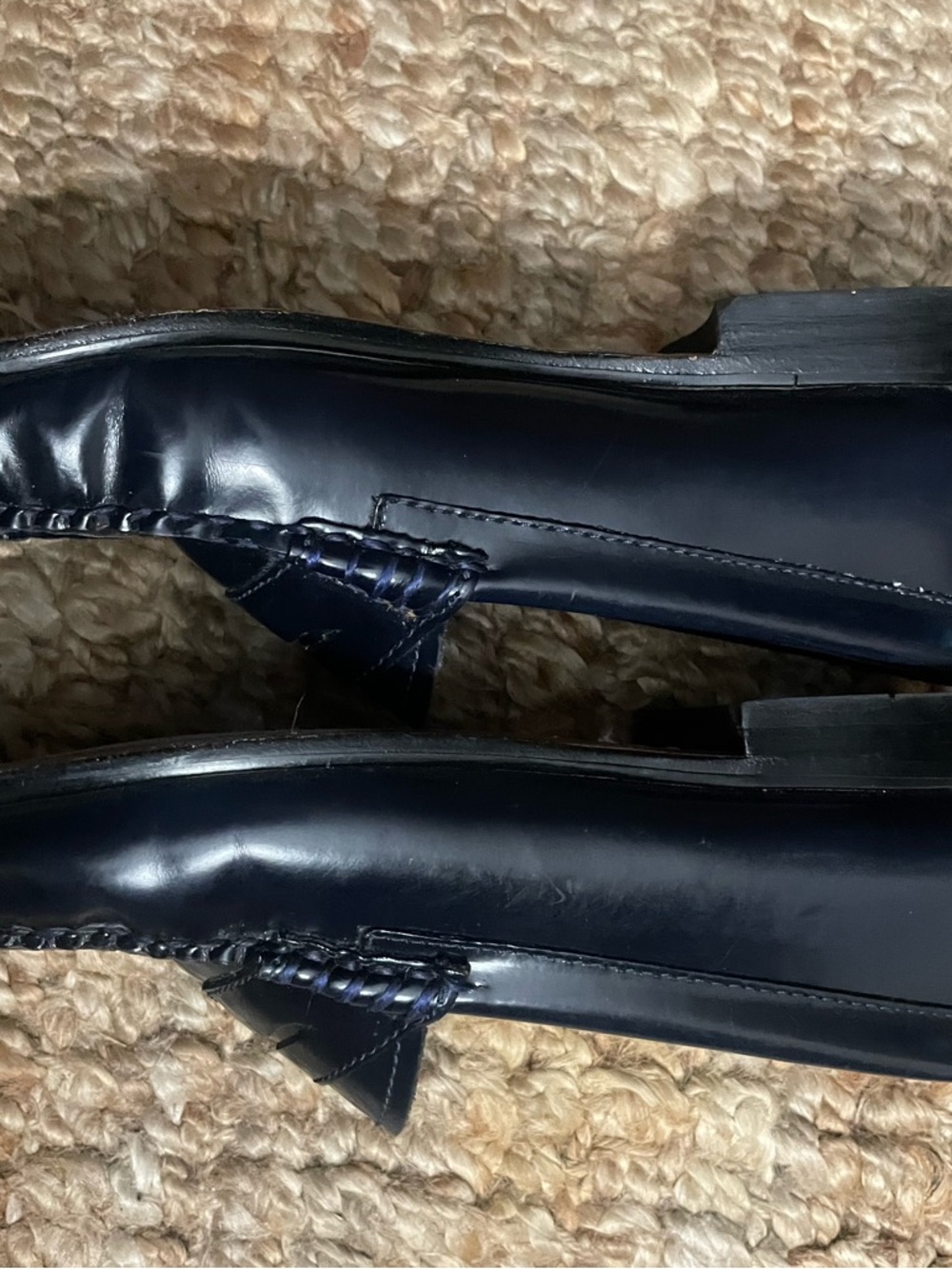 G.H. Bass & Co. Navy Leather Penny Loafers - Picture 3 of 4